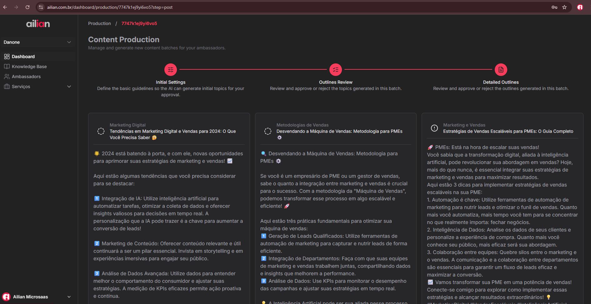 Dashboard Ailian